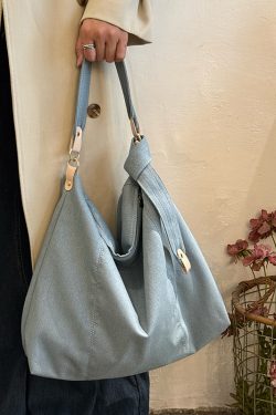 Korean-Style Vintage Large Capacity Denim Tote Bag for Women - 2025 Commuting Shoulder & Niche Crossbody Bag