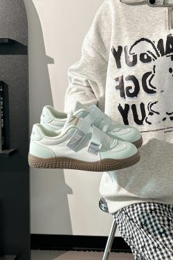 Korean Style Women's Versatile Breathable White Velcro Sneakers - Niche Design for Spring and Summer