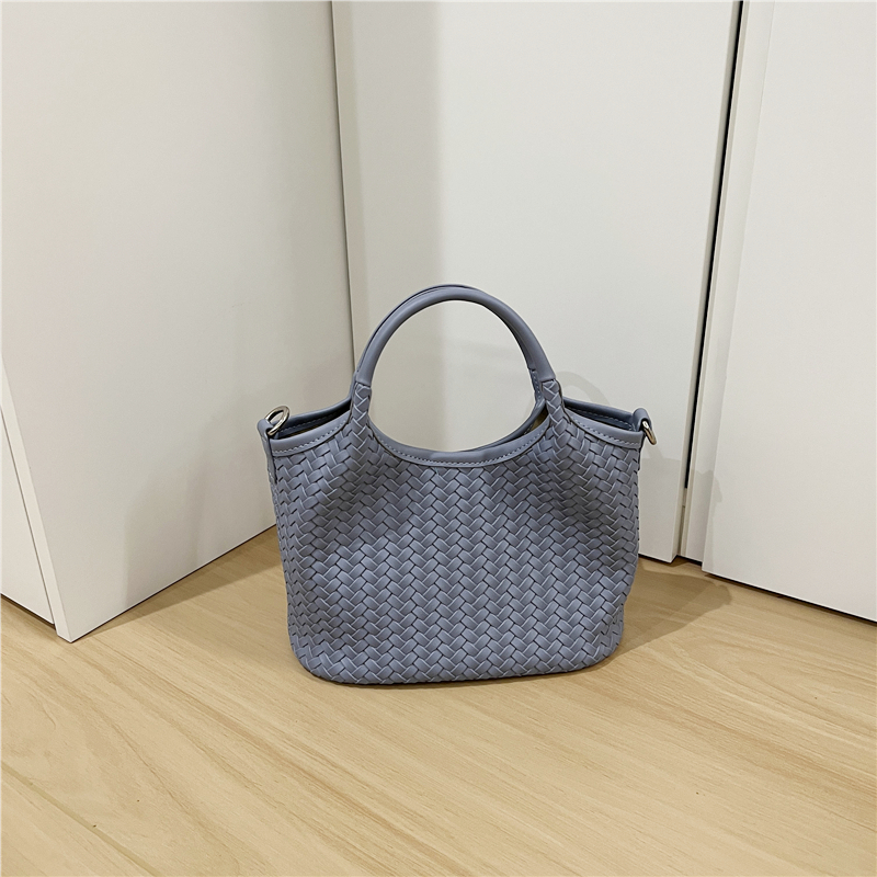 Korean Style Woven Soft Leather Vegetable Basket Handbag - Fashionable Crossbody Tote Bag for Trendy Looks Korean Style Woven Soft Leather Vegetable Basket Handbag - Fashionable Crossbody Tote Bag for Trendy Looks