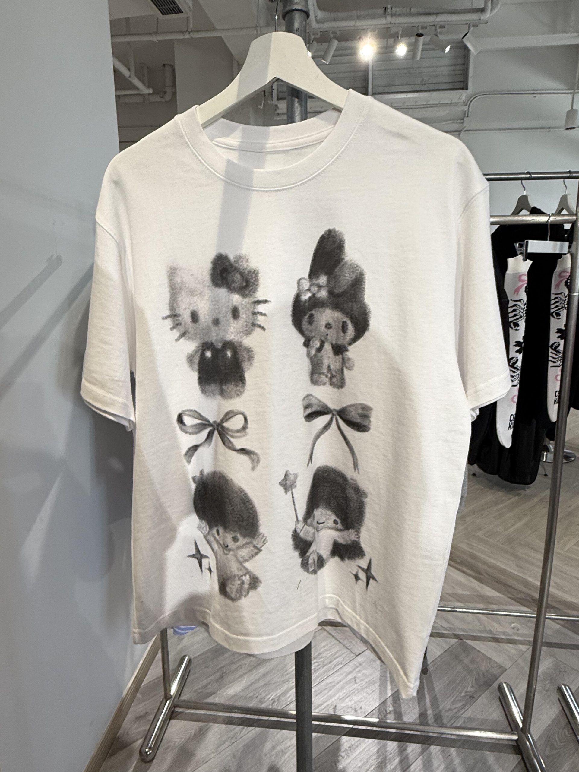 Korean Style Youthful Kitty Cartoon Print Casual Loose Fit Pure Cotton Short-Sleeve T-Shirt Top Korean Style Youthful Kitty Cartoon Print Casual Loose Fit Pure Cotton Short-Sleeve T-Shirt Top