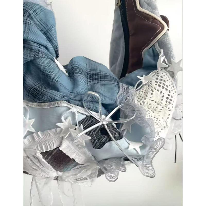 Lace Bow Spliced Dumpling Bag - Versatile Large Capacity Shoulder Crossbody Tote for Women, Perfect for Commuting and Daily Use Lace Bow Spliced Dumpling Bag - Versatile Large Capacity Shoulder Crossbody Tote for Women, Perfect for Commuting and Daily Use