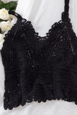 Lace Crochet Hollow-Out Bohemian Summer Beach Tank Top for Women - Perfect Vacation Cover-Up