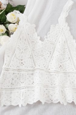 Lace Crochet Hollow-Out Bohemian Summer Beach Tank Top for Women - Perfect Vacation Cover-Up