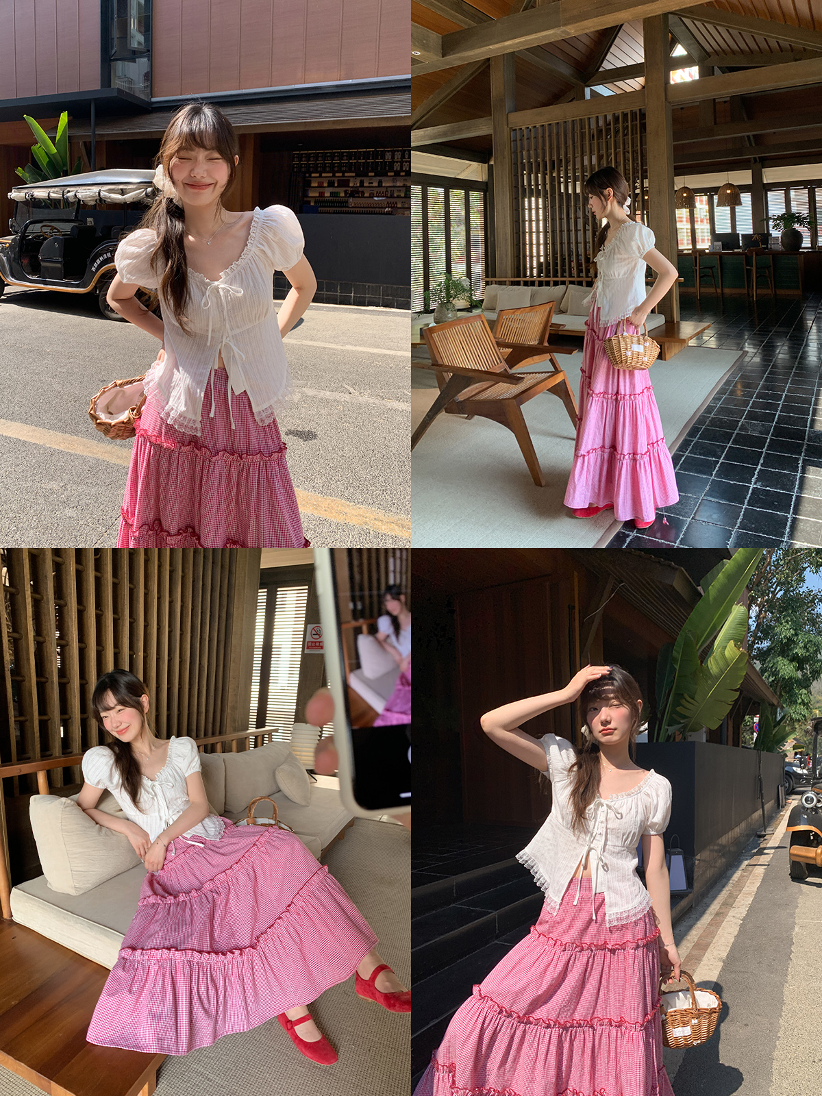 Lace Edge Tie Short-Sleeve Shirt for Women, Sweet Wind Summer Top, Exquisite Blouse, Stylish Summer Fashion, Y2K Inspired Lace Edge Tie Short-Sleeve Shirt for Women, Sweet Wind Summer Top, Exquisite Blouse, Stylish Summer Fashion, Y2K Inspired