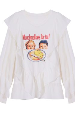 Lace-Edged Chiffon Shirt for Women, Loose Plus Size, Stylish Fashion Top, Belly-Covering, 90s-Inspired Chic Blouse