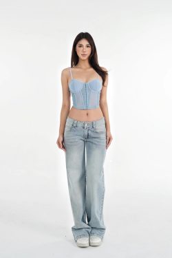 Lace Fishbone Corset Top with Straps for Layering - Y2K Style Fashion Must-Have for Outfits
