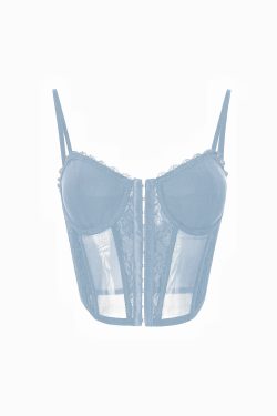 Lace Fishbone Corset Top with Straps for Layering - Y2K Style Fashion Must-Have for Outfits
