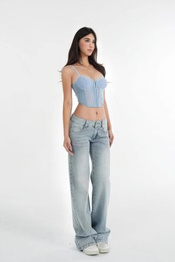 Lace Fishbone Corset Top with Straps for Layering - Y2K Style Fashion Must-Have for Outfits