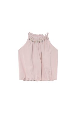 Lace Flower Bud Neck Hanging Vest for Women - Stylish Summer 2025 Top, Age-Reducing Design, Perfect for Y2K and Korean Style