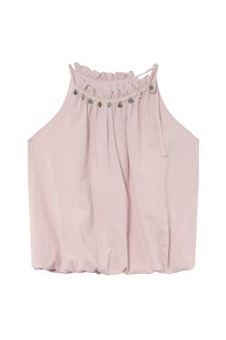 Lace Flower Bud Neck Hanging Vest for Women - Stylish Summer 2025 Top, Age-Reducing Design, Perfect for Y2K and Korean Style