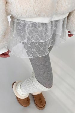 Lace Jacquard Bow Short Layered Petticoat Skirt - Three-Tiered Puff A-Line Dress for 90s Y2K Inspired Fashion