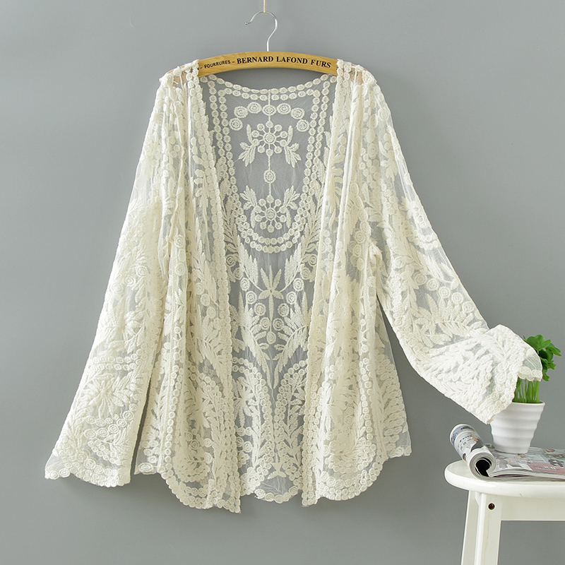 Lace Shawl Cardigan for Women - Lightweight Summer Outerwear, Hollow-Out Design for Skirts and Qipaos, Stylish Sun Protection Lace Shawl Cardigan for Women - Lightweight Summer Outerwear, Hollow-Out Design for Skirts and Qipaos, Stylish Sun Protection
