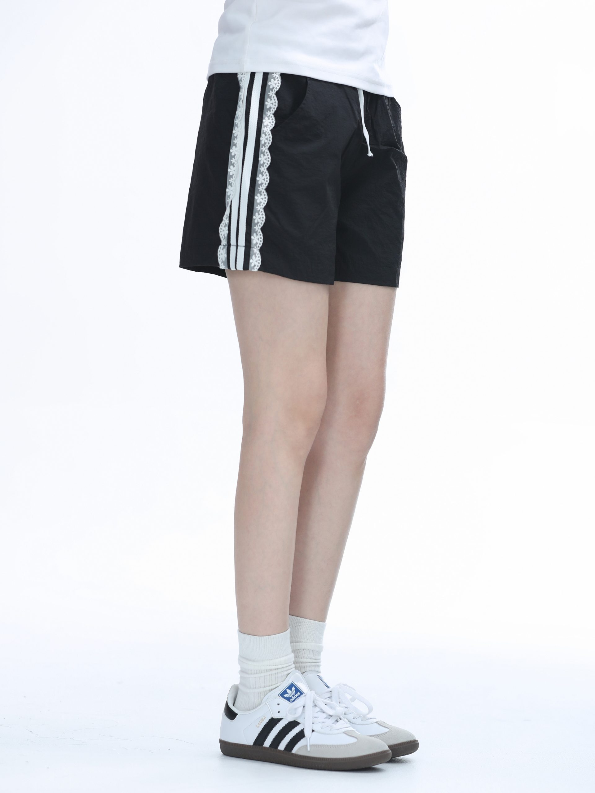 Lace Trim Spliced Ultra-Short Casual Shorts for Women - Summer Quick-Dry Sports Hot Pants - Y2K Style Lace Trim Spliced Ultra-Short Casual Shorts for Women - Summer Quick-Dry Sports Hot Pants - Y2K Style