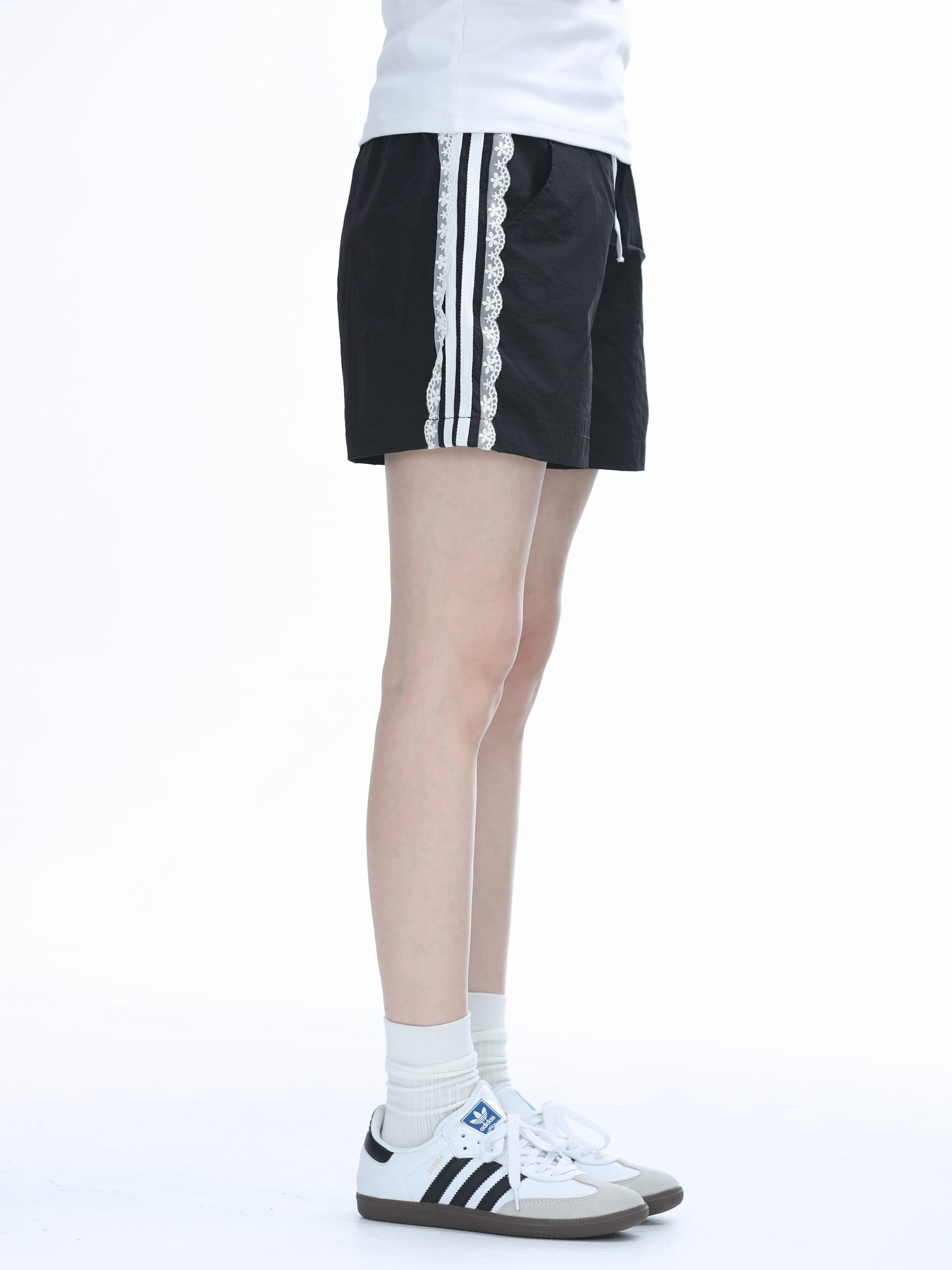 Lace Trim Spliced Ultra-Short Casual Shorts for Women - Summer Quick-Dry Sports Hot Pants - Y2K Style Lace Trim Spliced Ultra-Short Casual Shorts for Women - Summer Quick-Dry Sports Hot Pants - Y2K Style