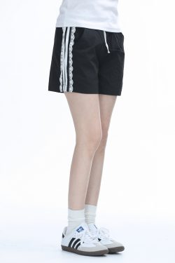 Lace Trim Spliced Ultra-Short Casual Shorts for Women - Summer Quick-Dry Sports Hot Pants - Y2K Style