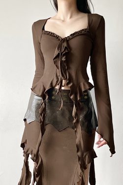 Lace-Trimmed Flowing Cardigan Top for Women - Vintage-Inspired Bell Sleeve Design, Niche Style, Bohemian Fashion