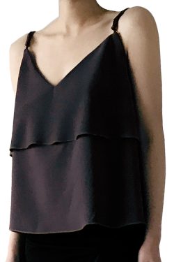 Lace-Trimmed Sleeveless Camisole Top - Versatile Summer V-Neck Blouse for Beach Vacation - Loose Fit, Trendy Style