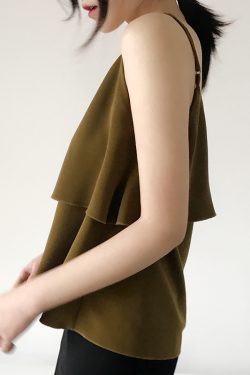 Lace-Trimmed Sleeveless Camisole Top - Versatile Summer V-Neck Blouse for Beach Vacation - Loose Fit, Trendy Style