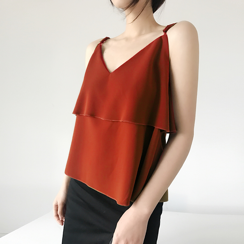 Lace-Trimmed Sleeveless Camisole Top - Versatile Summer V-Neck Blouse for Beach Vacation - Loose Fit, Trendy Style Lace-Trimmed Sleeveless Camisole Top - Versatile Summer V-Neck Blouse for Beach Vacation - Loose Fit, Trendy Style