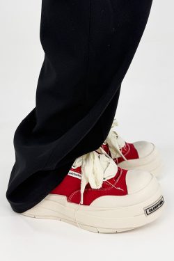 Lace-Up Canvas Shoes for Men and Women, Thick-Soled Height-Increasing Retro Sneakers, Niche National Trend Black Couple Shoes