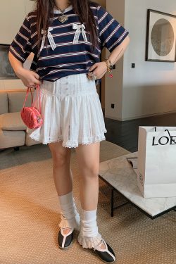 Lace-Up Shirt and Skirt Women's Set - Plus Size Summer 2025 Two-Piece Outfit in Trendy Korean Style