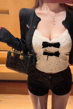 Lace Vest Camisole Top - Slim Fit, Built-In Chest Pad, Pure Desire Style, Perfect for 90s and Y2K Fashion