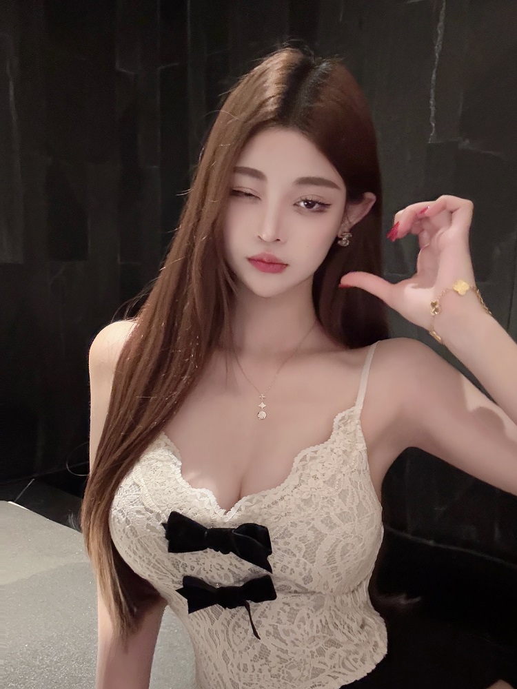 Lace Vest Camisole Top - Slim Fit, Built-In Chest Pad, Pure Desire Style, Perfect for 90s and Y2K Fashion Lace Vest Camisole Top - Slim Fit, Built-In Chest Pad, Pure Desire Style, Perfect for 90s and Y2K Fashion