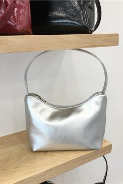 Lacquered Leather Underarm Bag - Minimalist Stylish Tote, Casual Korean Design, Small Size, Trendy Niche Fashion Accessory