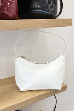 Lacquered Leather Underarm Bag - Minimalist Stylish Tote, Casual Korean Design, Small Size, Trendy Niche Fashion Accessory