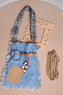 Large Capacity Bohemian Tassel Denim Bag - Ethnic Style Backpack, Crossbody & Shoulder Bag for Commuting & Travel