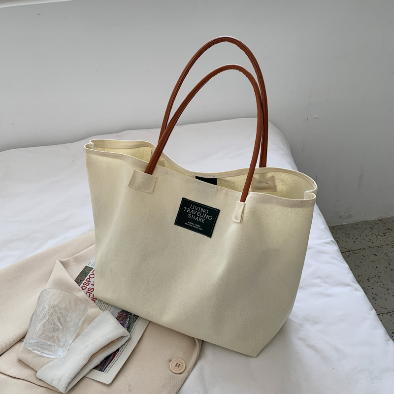 Large Capacity Canvas Tote Bag for Women - Minimalist Single-Shoulder Commuter Bag, Retro Style for College Students Large Capacity Canvas Tote Bag for Women - Minimalist Single-Shoulder Commuter Bag, Retro Style for College Students