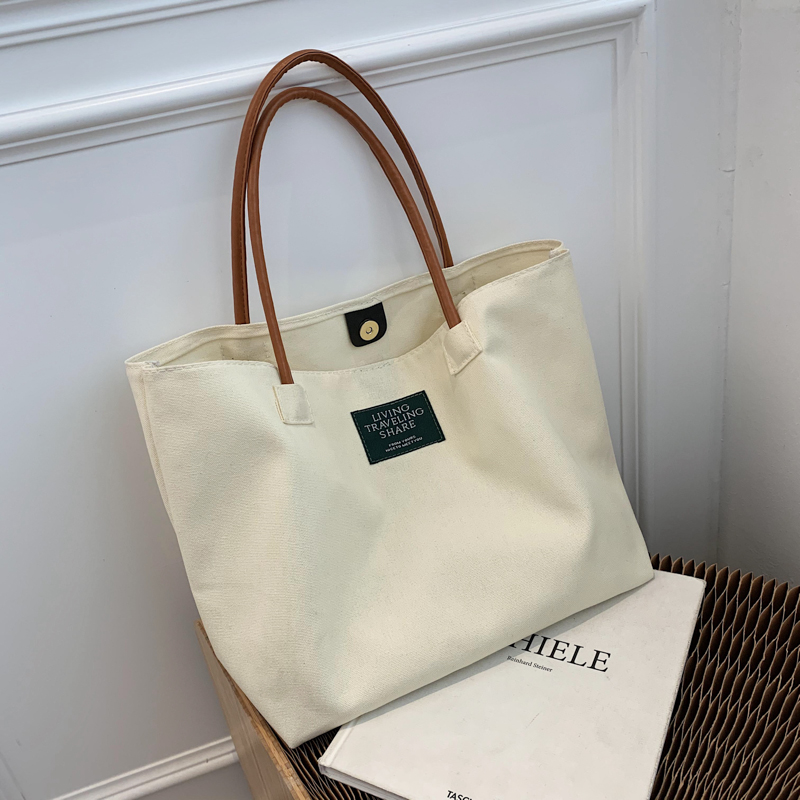 Large Capacity Canvas Tote Bag for Women - Minimalist Single-Shoulder Commuter Bag, Retro Style for College Students Large Capacity Canvas Tote Bag for Women - Minimalist Single-Shoulder Commuter Bag, Retro Style for College Students