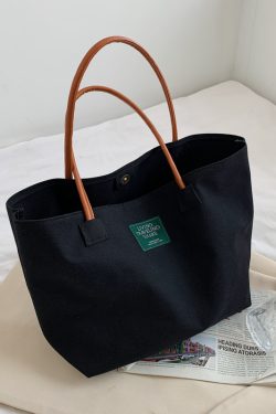 Large Capacity Canvas Tote Bag for Women - Minimalist Single-Shoulder Commuter Bag, Retro Style for College Students