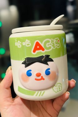 Large Capacity Ceramic Mug with Lid and Straw - Cute Summer Drinkware for Water, Coffee, and Iced Beverages