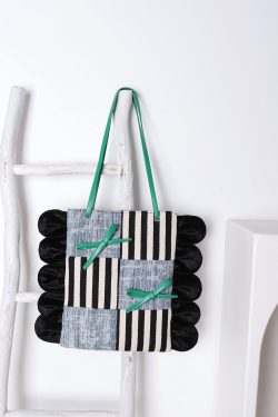 Large Capacity Color-Block Floral Shoulder Bag with Bow - 2024 Autumn/Winter Trendy Tote for Chic Style