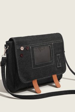Large Capacity Denim Crossbody Bag - Casual Japanese Style Shoulder Bag for Students and Work