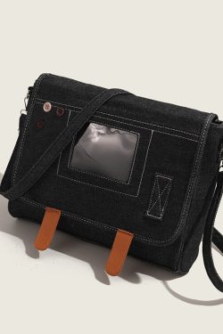 Large Capacity Denim Crossbody Bag - Casual Japanese Style Shoulder Bag for Students and Work