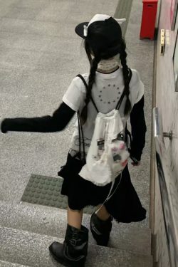 Large Capacity Drawstring Backpack - Versatile Cartoon Design, Transparent Nylon Canvas Bag for Commuting and School