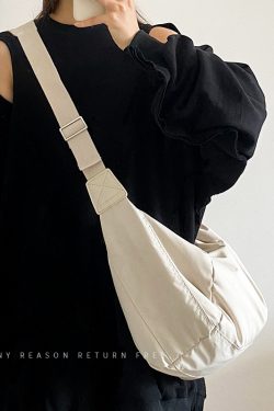 Large Capacity Dumpling Crossbody Bag for Women - 2024 Autumn Winter Down Cotton, Simple & Versatile Shoulder Bag