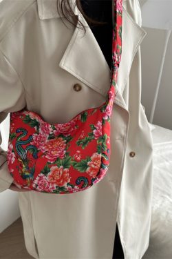 Large Capacity Floral Canvas Shoulder Bag for Women - Versatile Crossbody Dumpling Bag, 2025 Summer Style