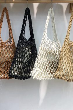 Large Capacity Handmade Woven Fishing Net Tote Bag - Korean Instagram Style Spring/Summer Shoulder Bag for Women