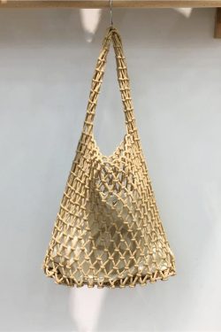 Large Capacity Handmade Woven Fishing Net Tote Bag - Korean Instagram Style Spring/Summer Shoulder Bag for Women