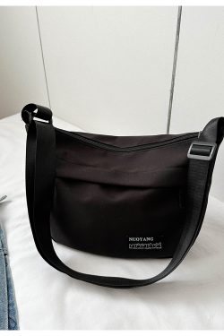 Large Capacity Harajuku Retro Casual Canvas Bag - Waterproof Dumpling Crossbody Bag for College Students and Women