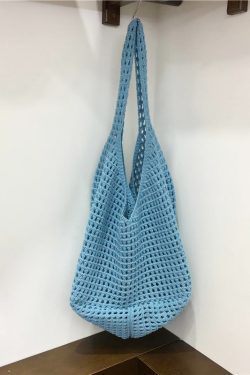 Large Capacity Hollow Mesh Net Tote Bag - Fashionable Knitted Woven Shoulder Bag for Summer, Lazy Style, Trendy Ins Aesthetic