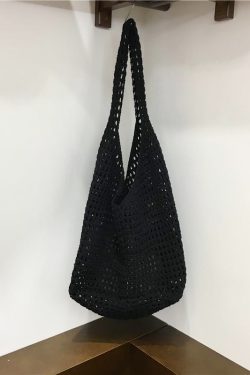 Large Capacity Hollow Mesh Net Tote Bag - Fashionable Knitted Woven Shoulder Bag for Summer, Lazy Style, Trendy Ins Aesthetic