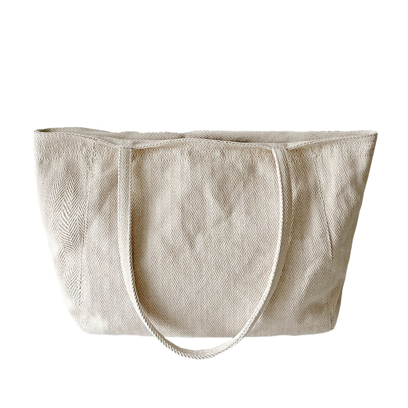 Large Capacity Korean Style Diagonal Stripe Canvas Tote Bag for Women - Casual Commuting Shoulder Bag Large Capacity Korean Style Diagonal Stripe Canvas Tote Bag for Women - Casual Commuting Shoulder Bag