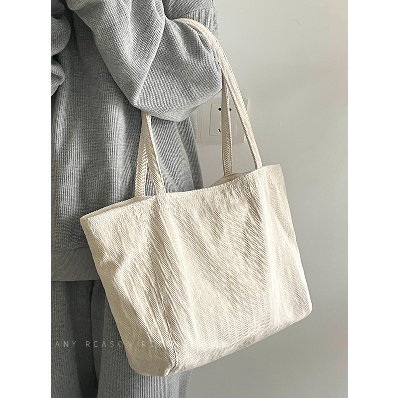 Large Capacity Korean Style Diagonal Stripe Canvas Tote Bag for Women - Casual Commuting Shoulder Bag Large Capacity Korean Style Diagonal Stripe Canvas Tote Bag for Women - Casual Commuting Shoulder Bag