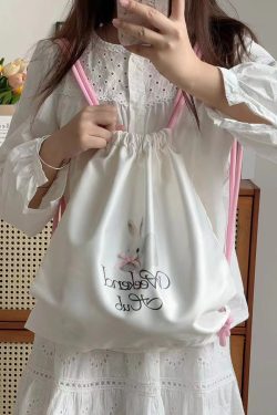 Large Capacity Minimalist Printed Letter Backpack - Versatile Canvas Drawstring Commuting School Bag 2025