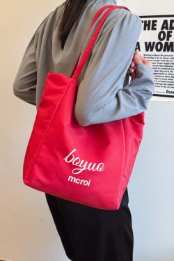 Large Capacity Minimalist Striped Canvas Tote Bag for Women - Ins Literary Lazy Style Spring/Summer Shoulder Bag