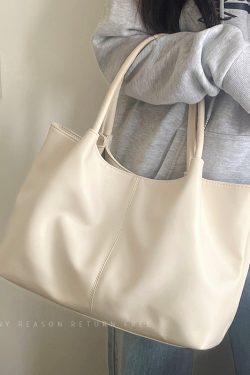 Large Capacity PU Leather Tote Bag for Women - Versatile Korean Style Fashion Commuting Shoulder Bag 2024